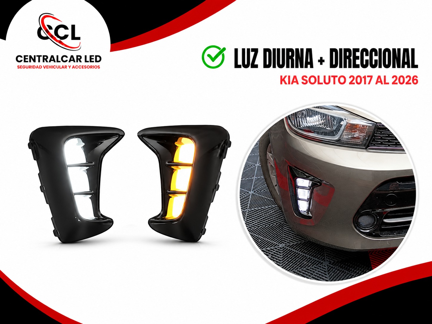 LUZ DIURNA KIA SOLUTO 2017 2026