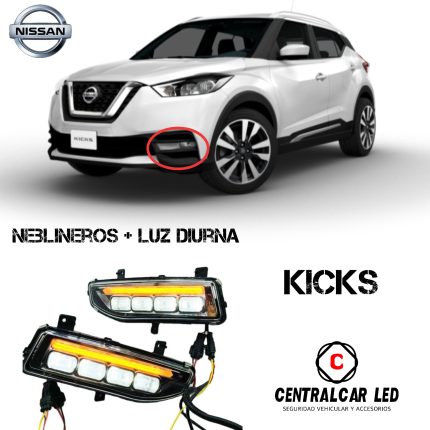 NISSAN KICKS HALOGENOS + LUZ DIURNA + LUZ DIRECCIONAL