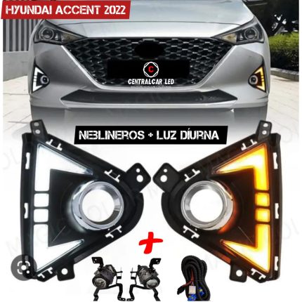 NEBLINEROS + LUZ DIURNA + LUZ DIRECCIONAL HYUNDAI ACCENT 2021 TIPO C