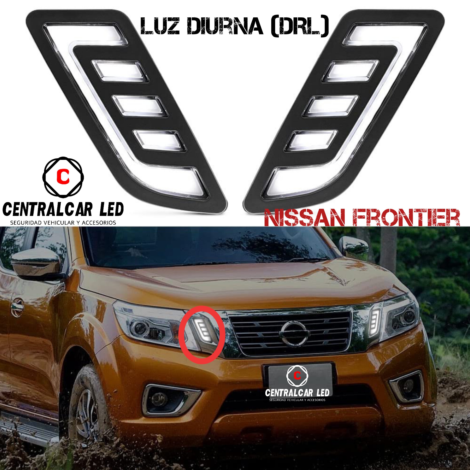 LUZ DIURNA + LUZ DIRECCIONAL NISSAN NP300 NAVARA 2020 - 2021