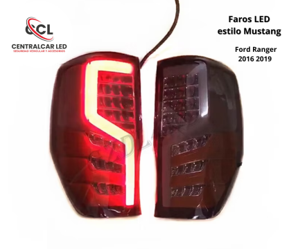 Faros posteriores  LED estilo Mustang FORD Ranger 2016 2019