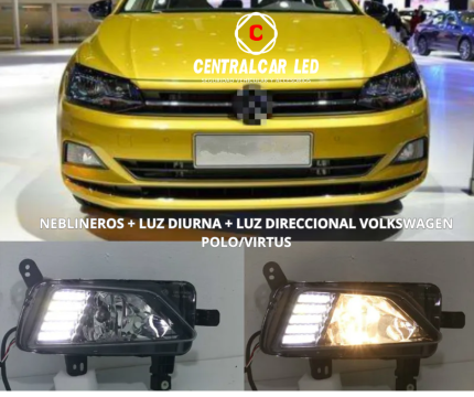 NEBLINEROS + LUZ DIURNA + LUZ DIRECCIONAL VOLKSWAGEN POLO/VIRTUS