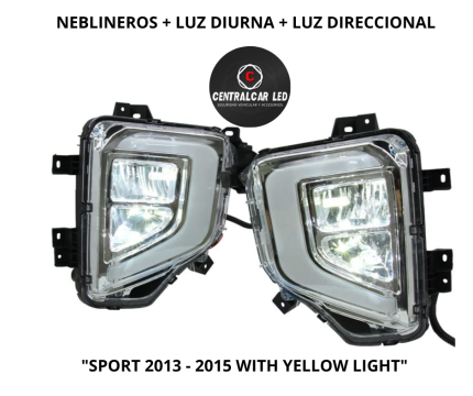 NEBLINEROS + LUZ DIURNA + LUZ DIRECCIONAL "SPORT 2013 - 2015 WITH YELLOW LIGHT"