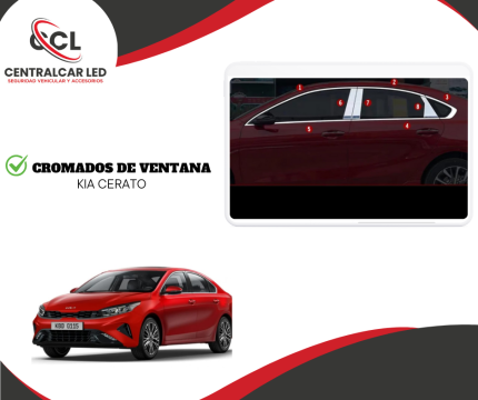 KIT de cromados inoxidable, marco de ventanas "KIA CERATO 2020- 2025"