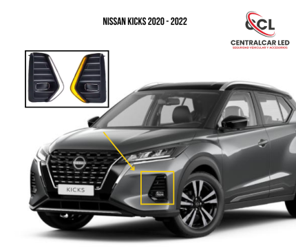 LUZ DIURNA + LUZ DIRECCIONAL NISSAN KICKS 2020 - 2022
