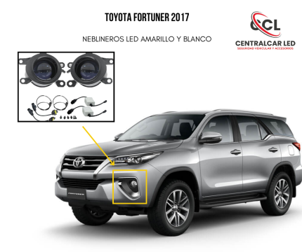 NEBLINEROS LED AMARILLO y BLANCO TOYOTA FORTUNER 2017-2024