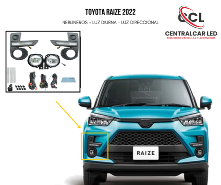NEBLINEROS + LUZ DIURNA + LUZ DIRECCIONAL TOYOTA RAIZE 2022