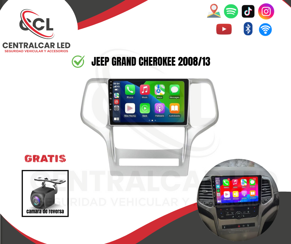 RADIO ANDROID JEEP GRAND CHEROKEE 2008/13