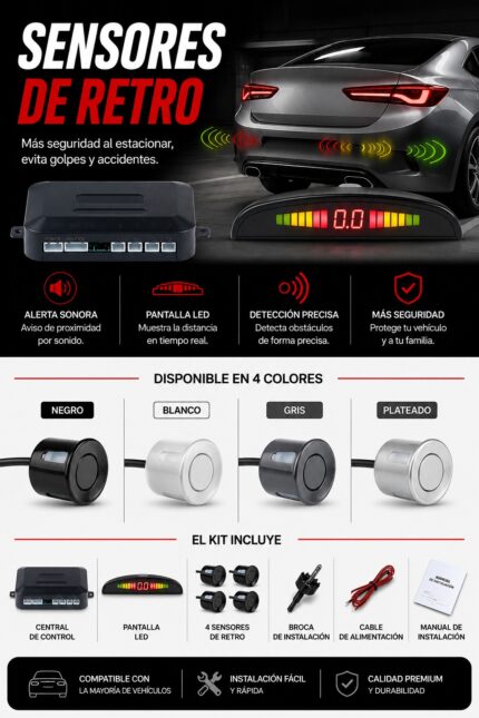 SENSORES DE RETRO PARA VEHÍCULO