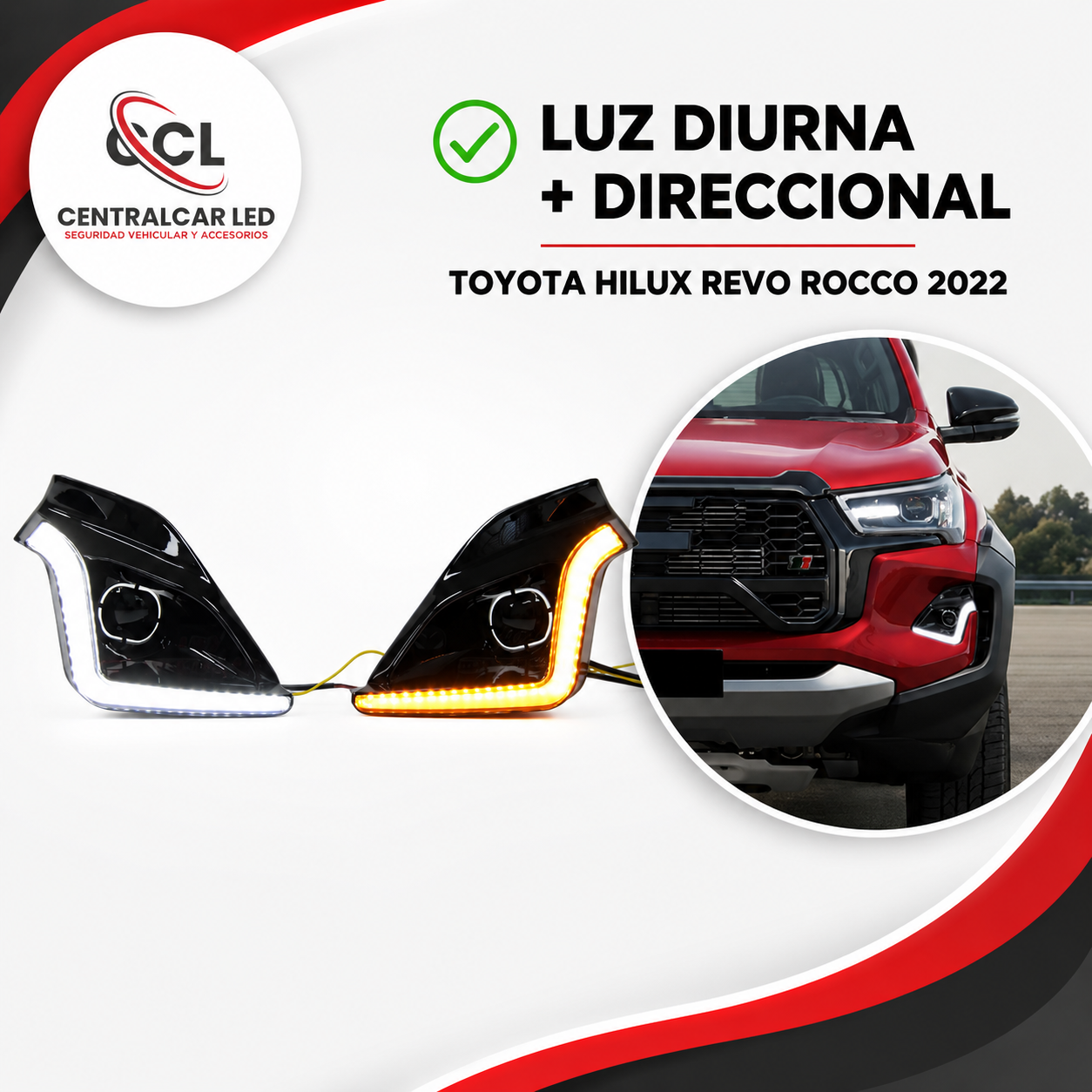 Luz Diurna con Direccional Toyota Hilux Revo 2020 2022