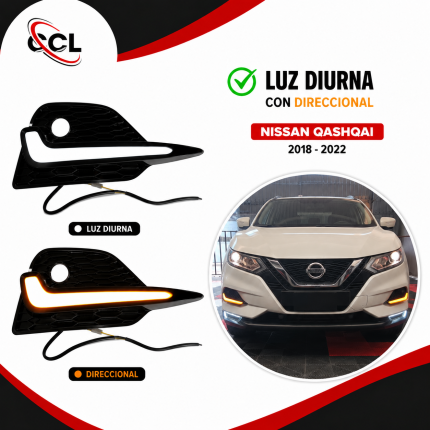 LUZ DIURNA MAS DIRECCIONAL NISSAN QASHQAI 2018 AL 2022